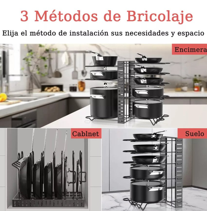 Estante Organizador De Sartenes Y Ollas