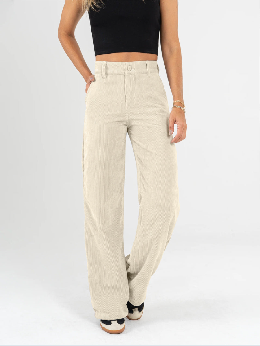 Pantalón bota recta en Pana suave