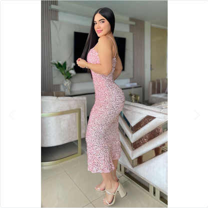 Vestido fiesta pana con lentejuelas